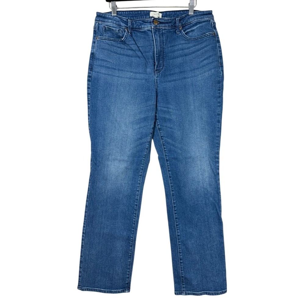 NYDJ Lift Tuck Technology Straight Leg Jeans‎ Womens Size 14 Blue Denim